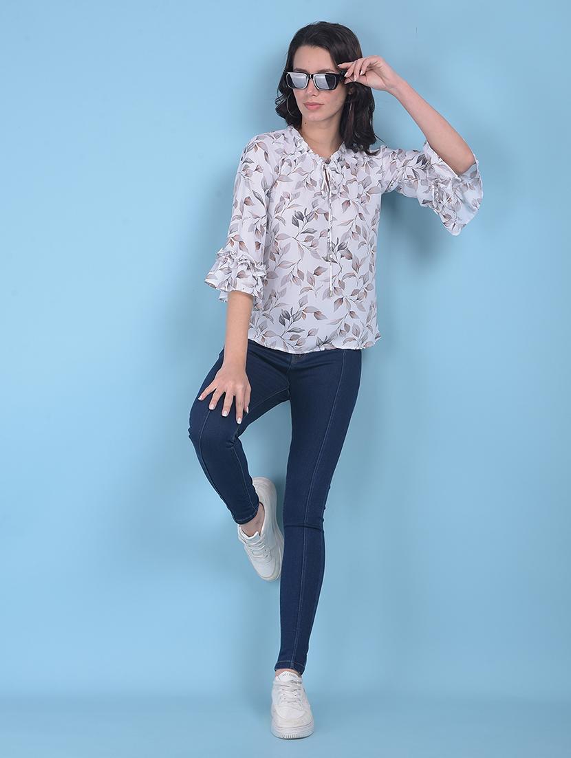 women tropical printed casual shirt - 21054960 - Standard Image - 4