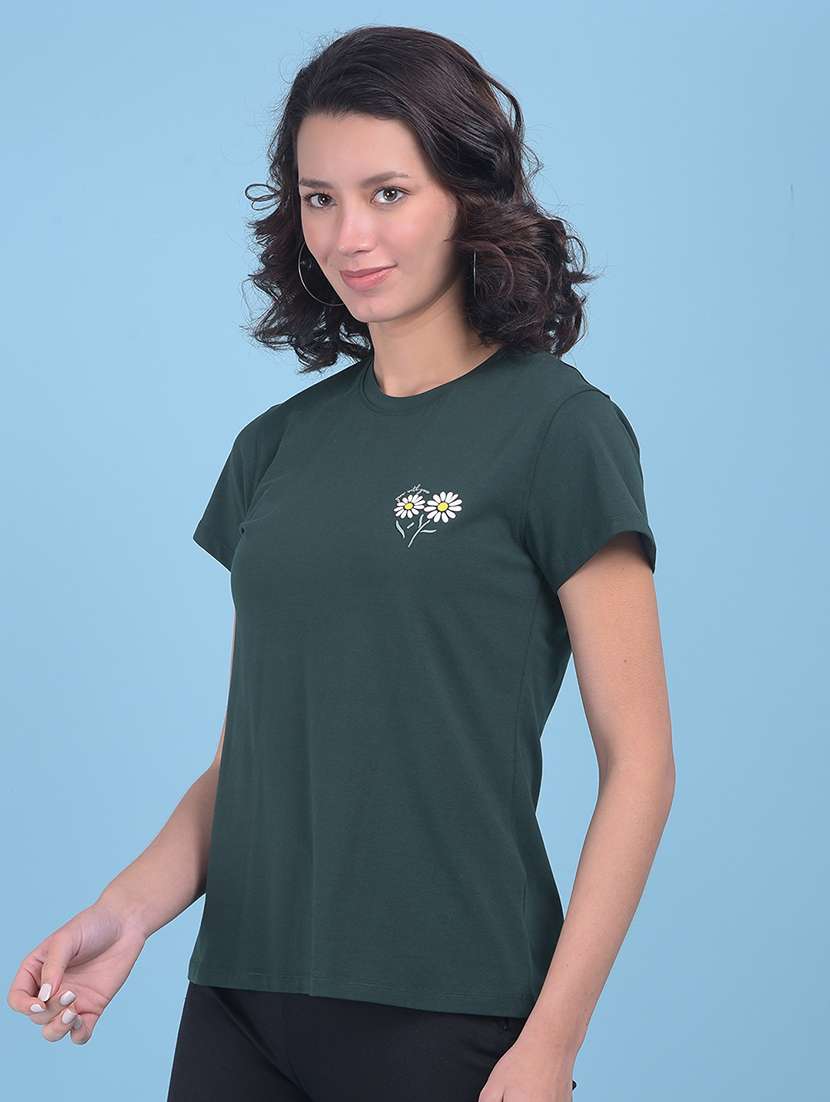 green cotton regular tshirt