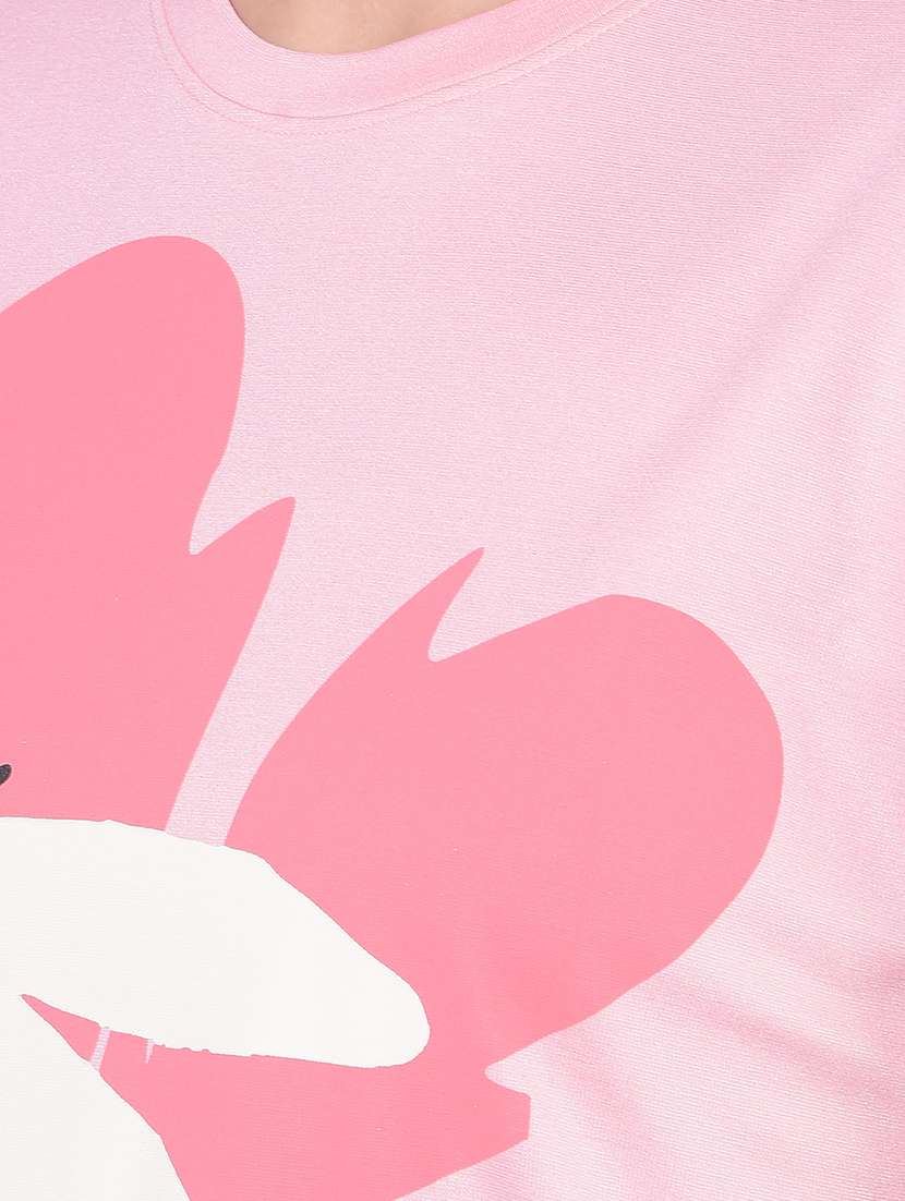 women round neck placement printed t-shirt - 21054993 -  Standard Image - 6