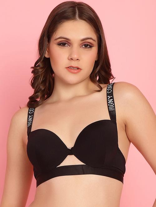 black polyester push up bra - 21055104 - Standard Image - 0