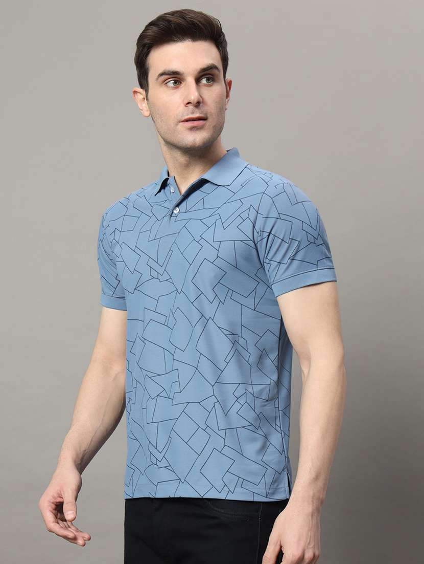 men polo neck printed t-shirt - 21055506 - Zoom Image - 0