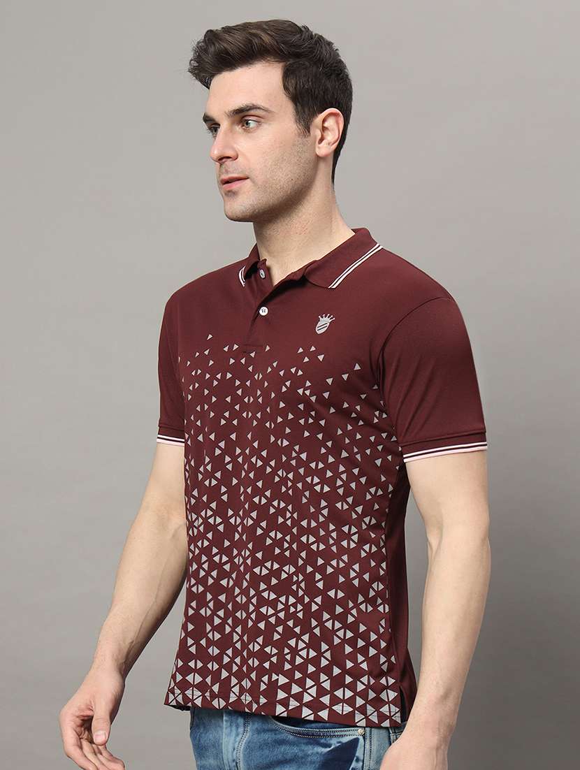 men polo neck printed t-shirt
