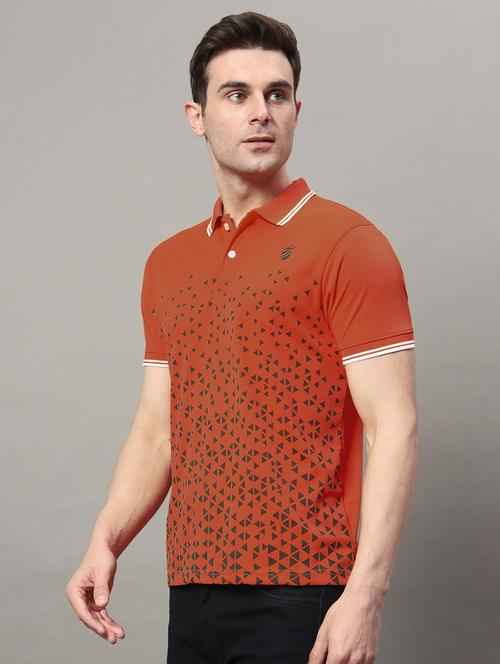 men front print cotton polo t-shirt - 21055512 -  Standard Image - 0