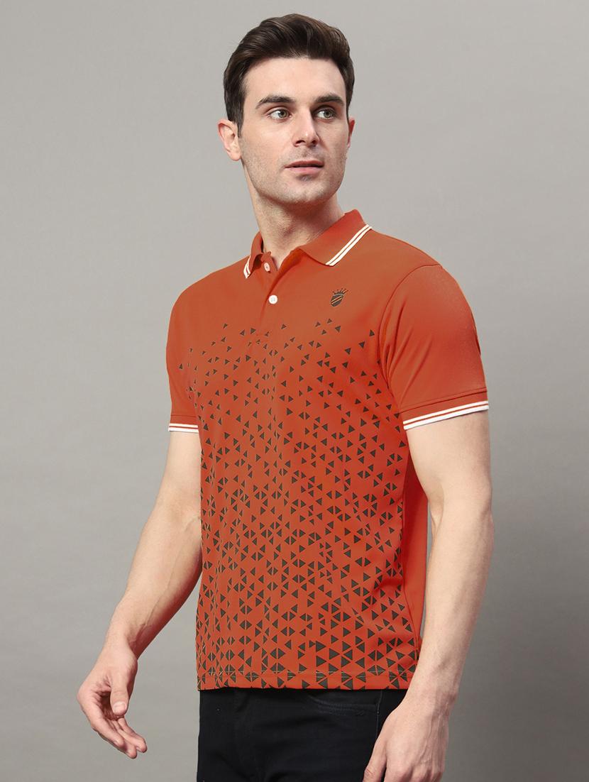 men front print cotton polo t-shirt - 21055512 -  Zoom Image - 0