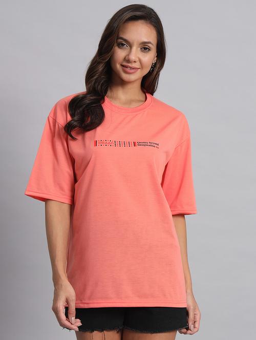 women round neck oversized t-shirt - 21055956 - Standard Image - 0