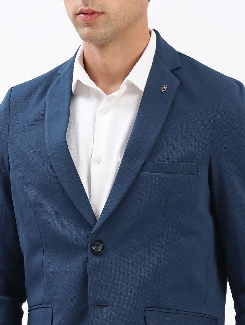 men notched lapel neck solid single breasted casual blazer - 21056094 -  Standard Image - 4