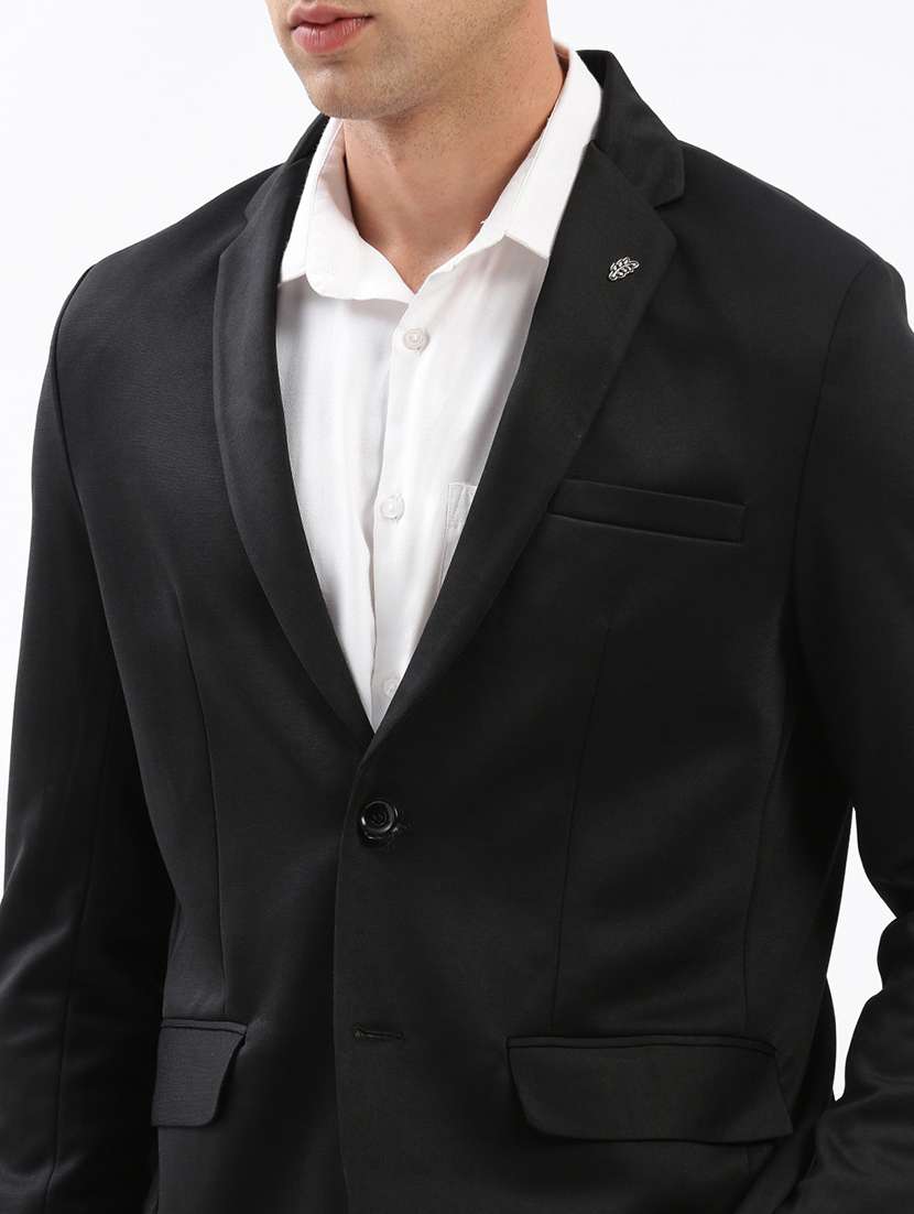 men notched lapel neck solid single breasted casual blazer - 21056098 -  Standard Image - 4