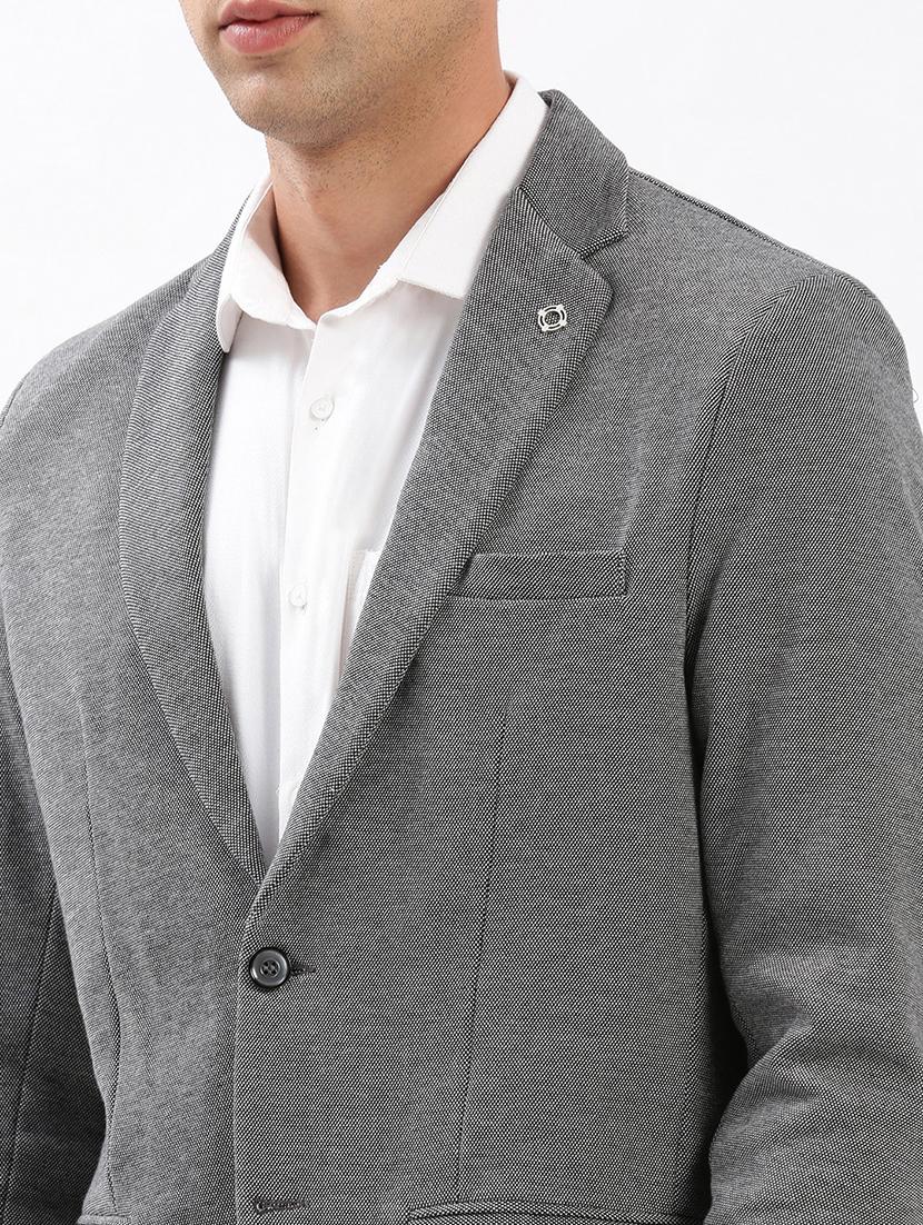men notched lapel neck solid single breasted casual blazer - 21056102 - Standard Image - 4