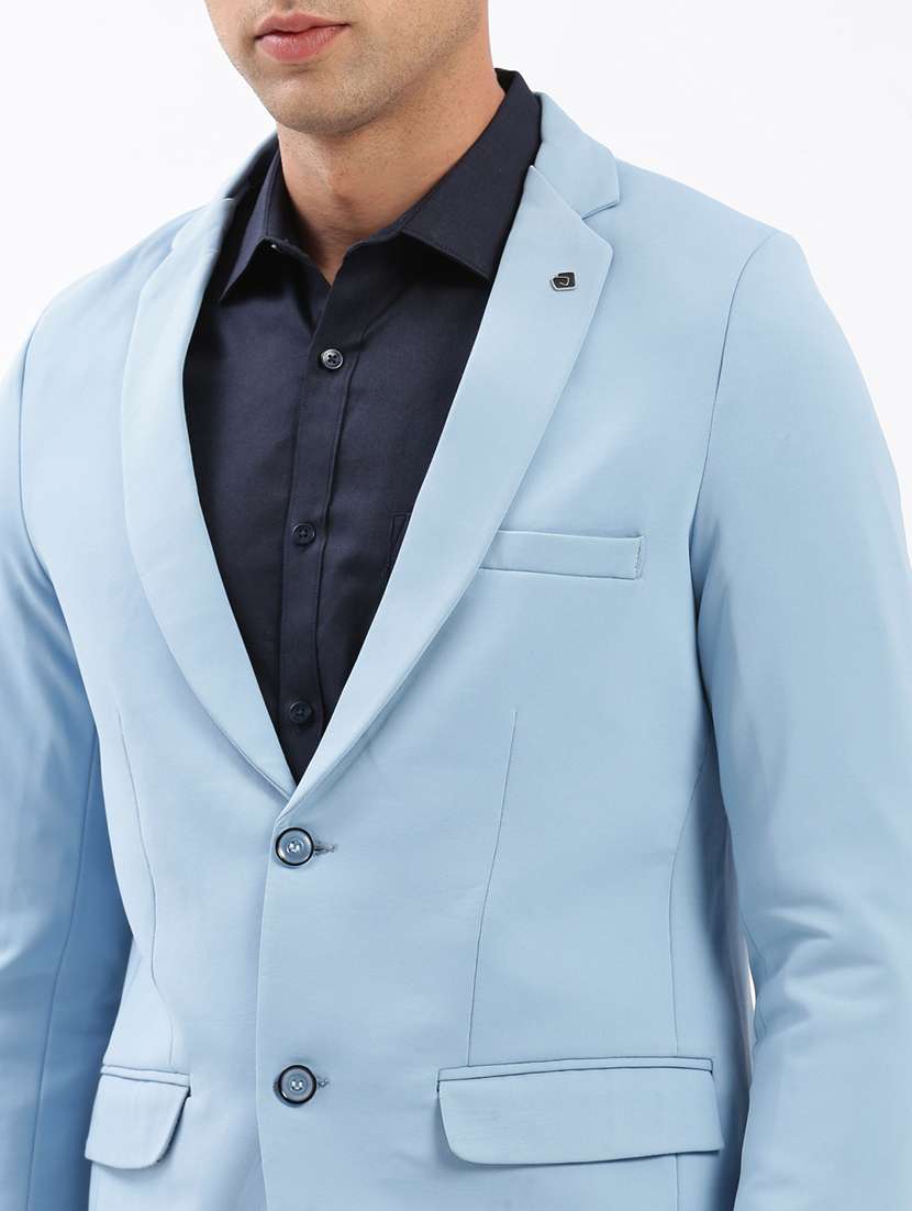 men notched lapel neck solid single breasted casual blazer - 21056110 -  Standard Image - 4