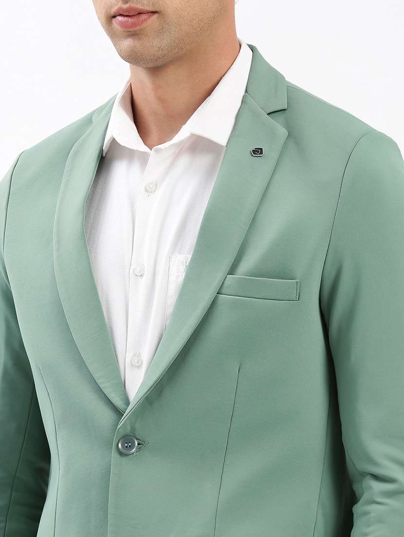 men notched lapel neck solid single breasted casual blazer - 21056114 -  Standard Image - 4