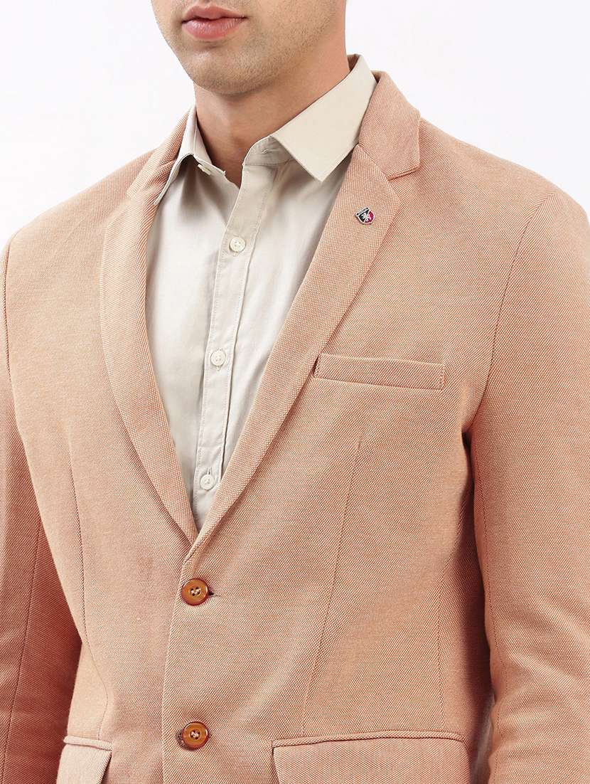 men notched lapel neck solid single breasted casual blazer - 21056119 -  Standard Image - 4
