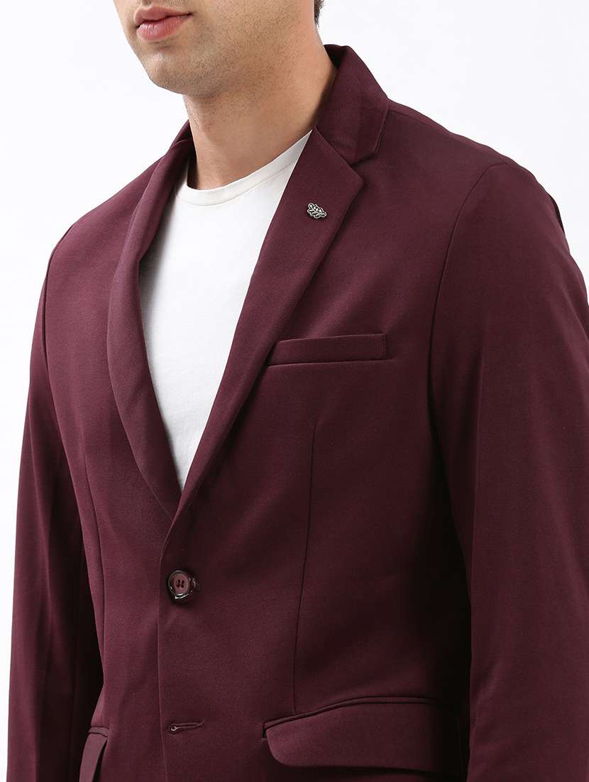 men notched lapel neck solid single breasted casual blazer - 21056120 -  Standard Image - 4
