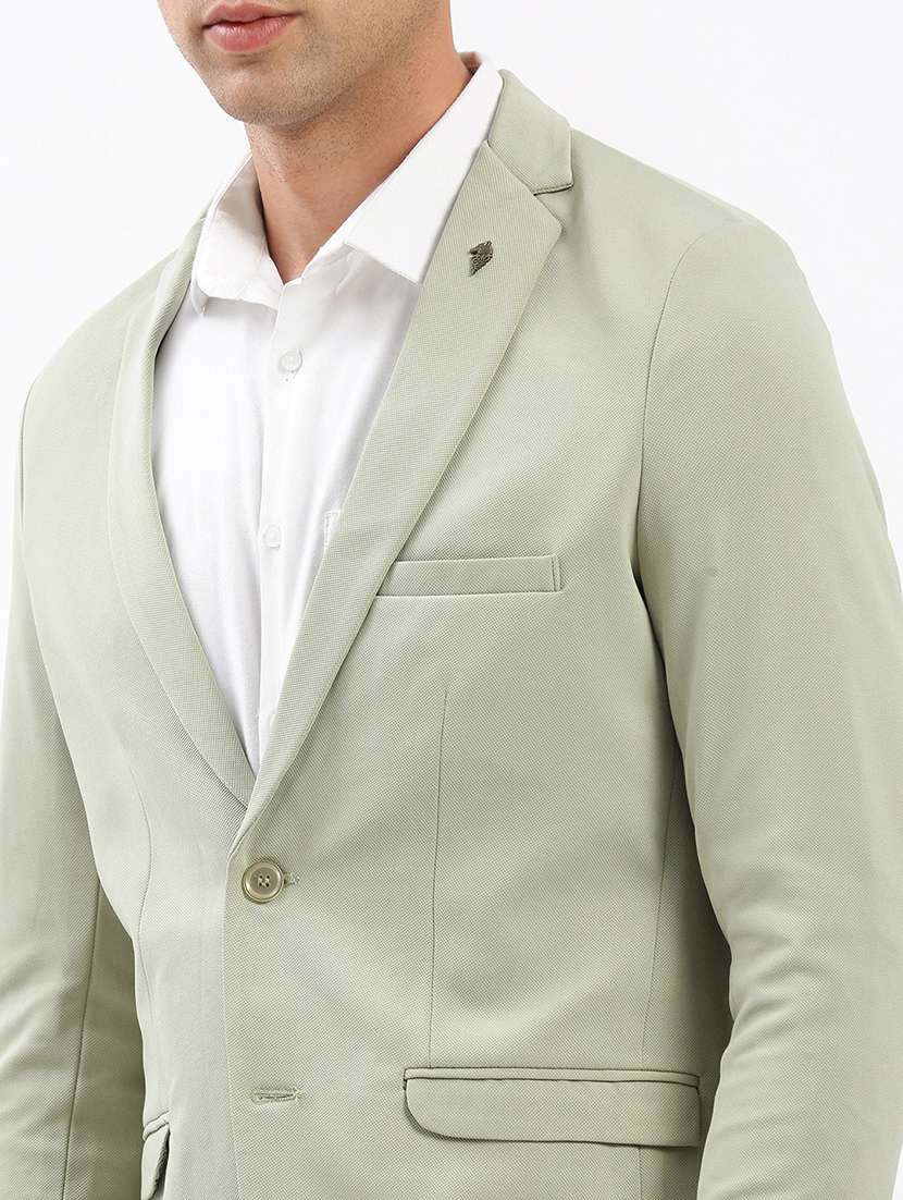 men notched lapel neck solid single breasted casual blazer - 21056121 -  Standard Image - 4