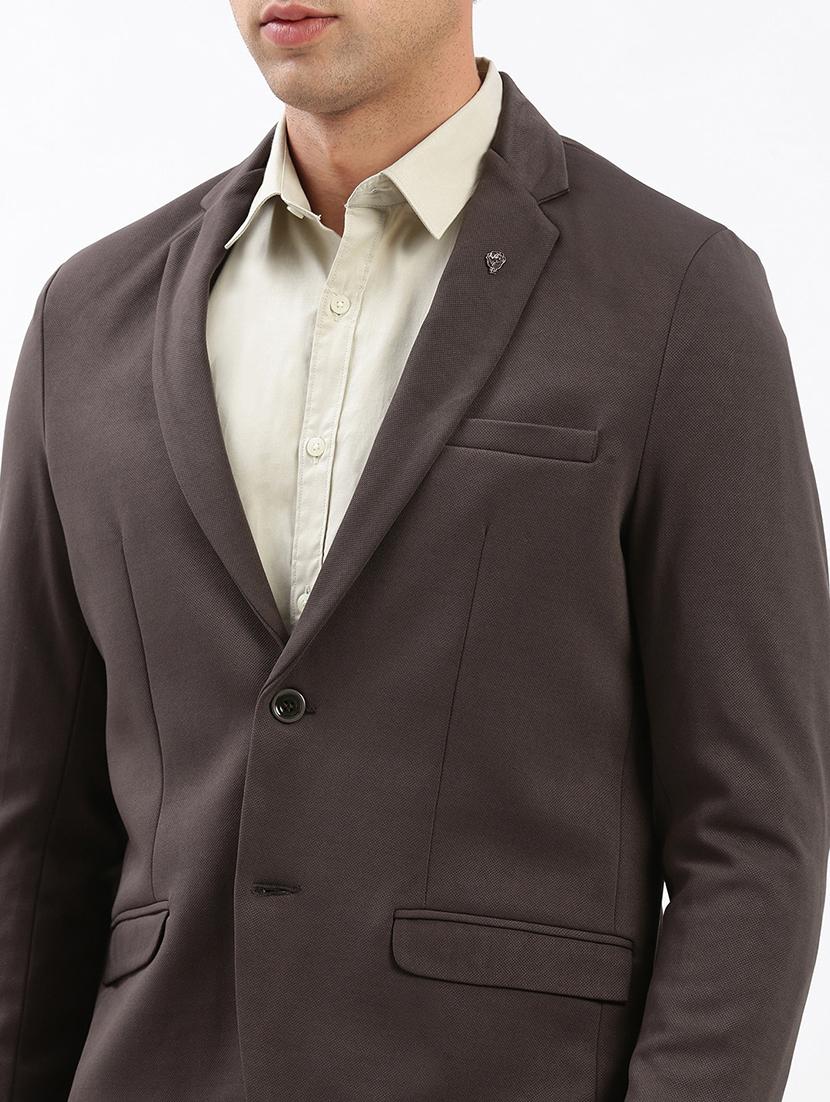 men notched lapel neck solid single breasted casual blazer - 21056124 - Standard Image - 4