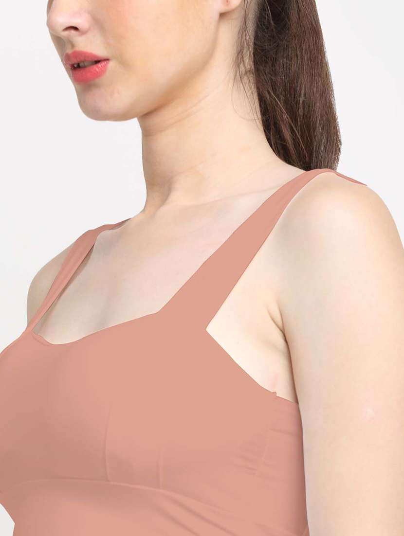 peach solid sports bra - 21056249 -  Standard Image - 4
