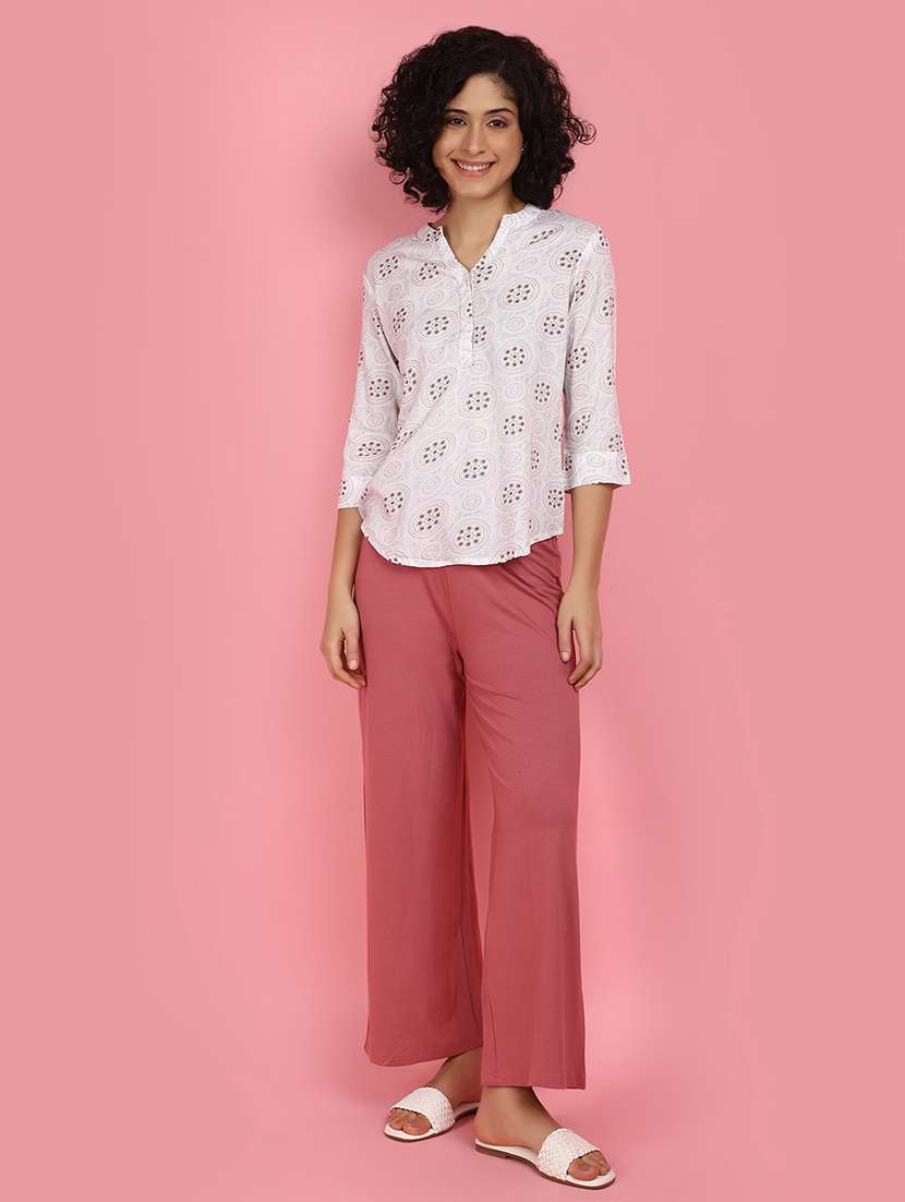 women pink solids palazzos - 21056357 -  Standard Image - 4