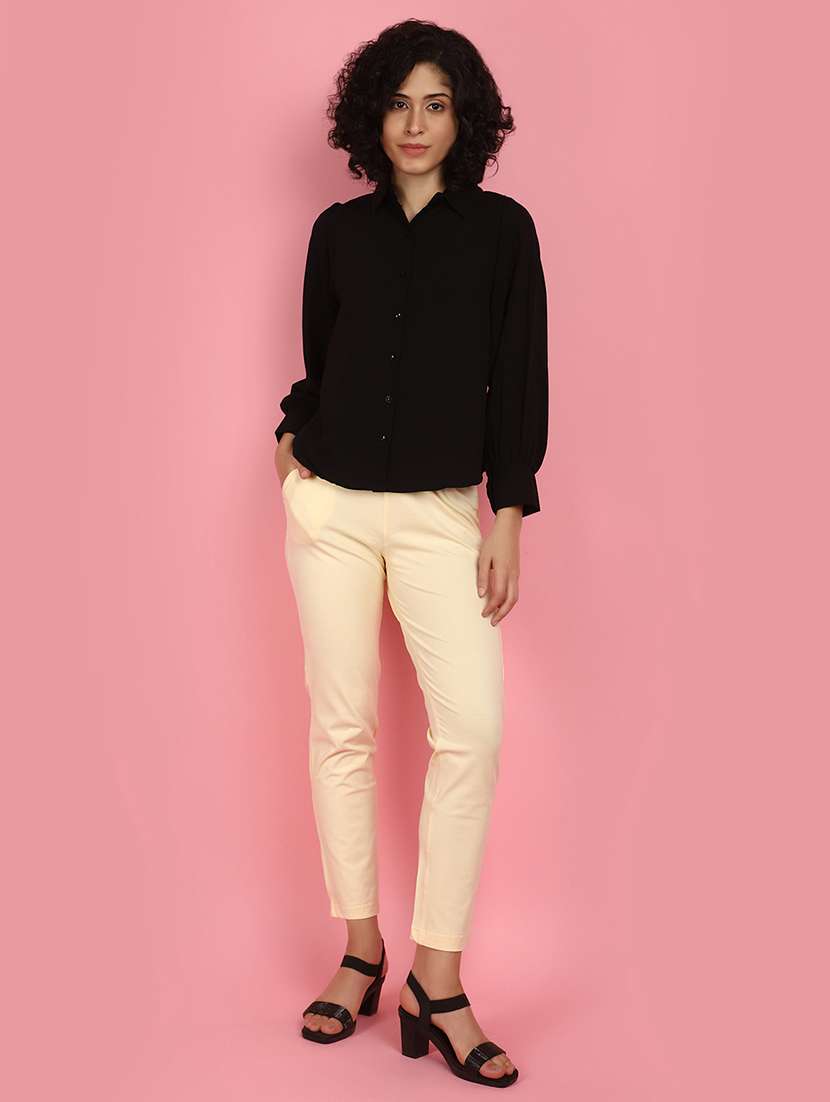 cream cotton peg trouser - 21056729 -  Standard Image - 4