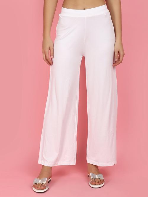 women white solids palazzos - 21056794 - Standard Image - 0