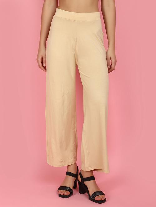 women beige solids palazzos - 21056796 -  Standard Image - 0