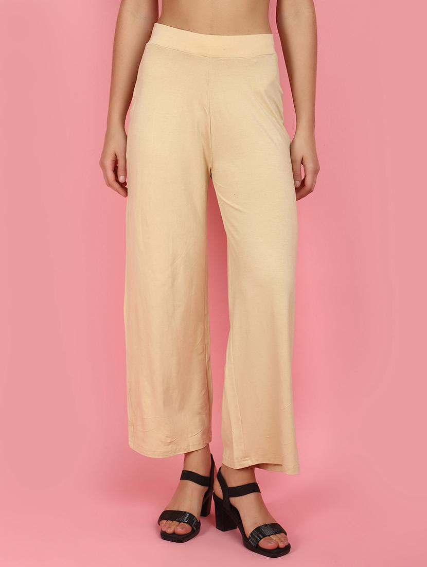 women beige solids palazzos - 21056796 -  Zoom Image - 0