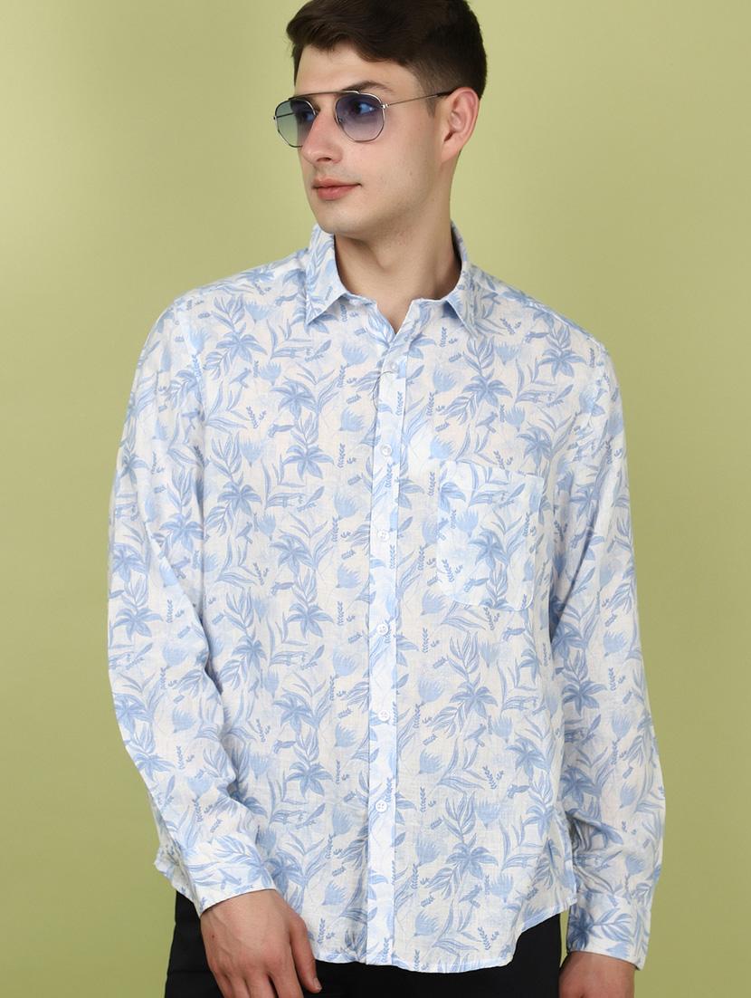 men light blue regular fit long sleeve casual shirt - 21056804 -  Standard Image - 1