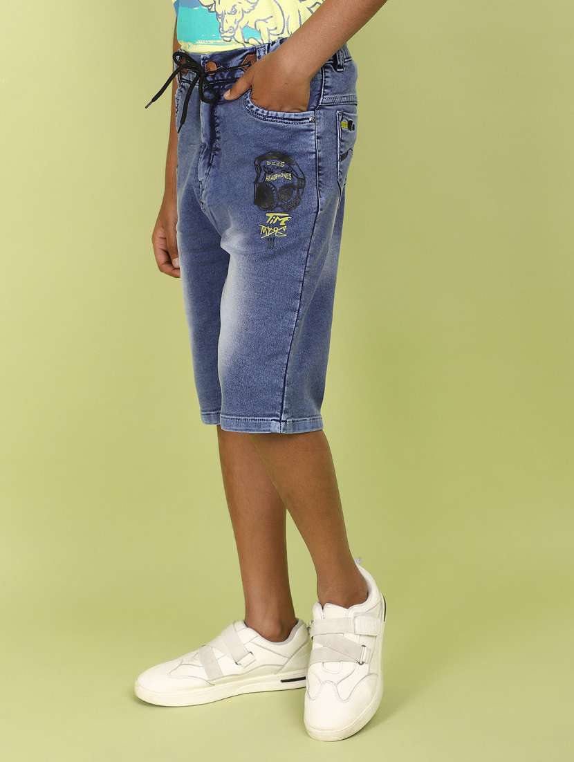 boy mid rise washed three fourth - 21056843 -  Standard Image - 1