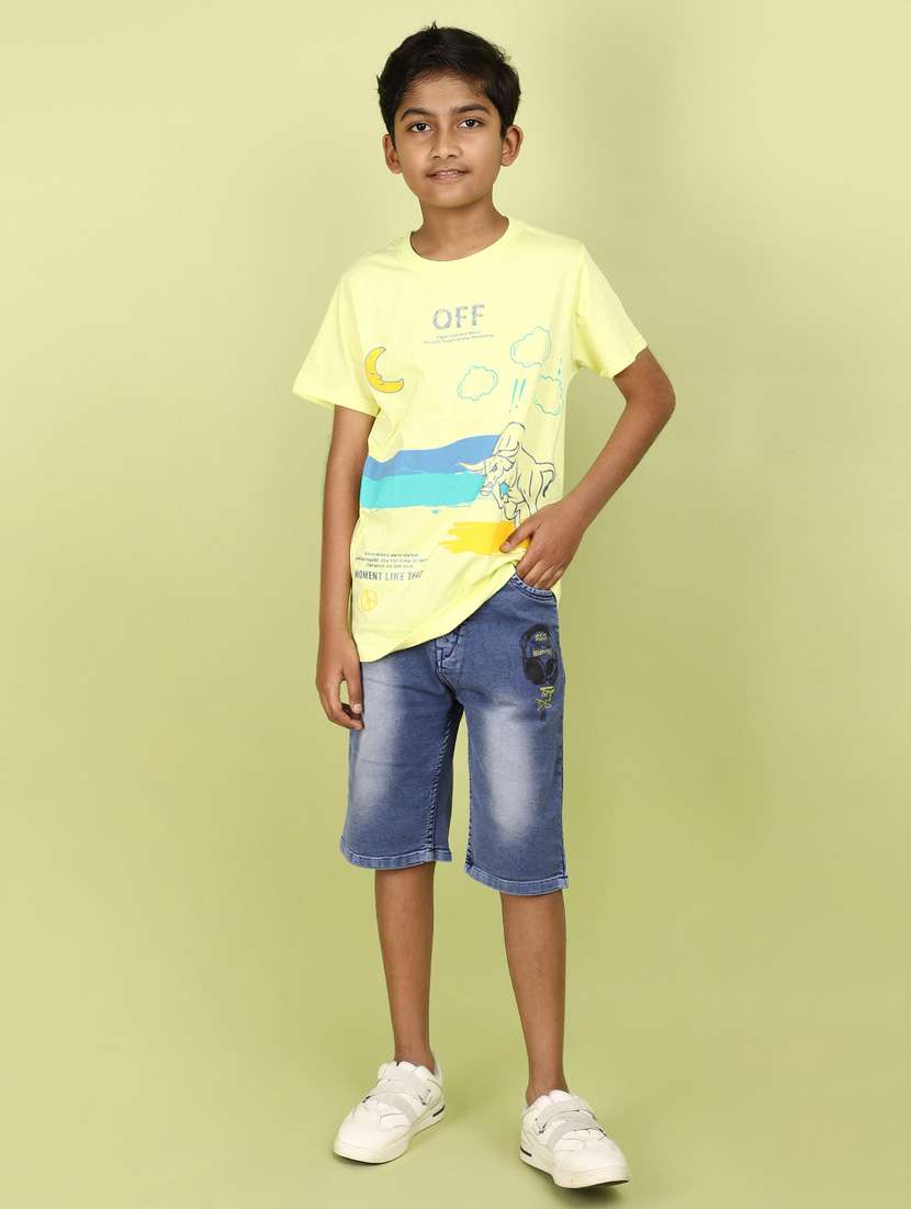 boy mid rise washed three fourth - 21056843 -  Standard Image - 4