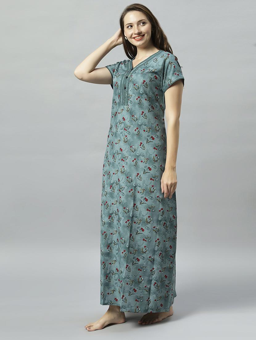 women floral printed nighty - 21056947 - Standard Image - 1