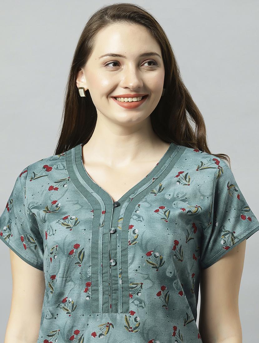 women floral printed nighty - 21056947 - Standard Image - 4