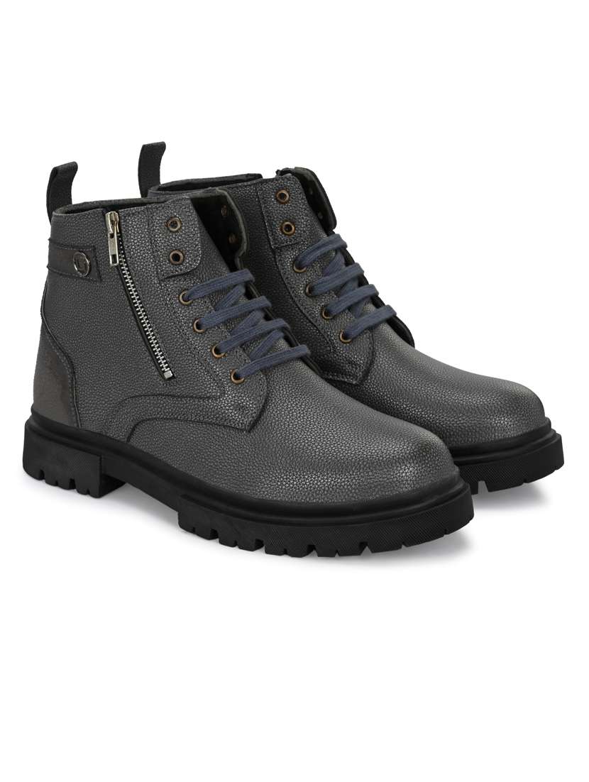 grey solid ankle boot - 21057169 - Standard Image - 1
