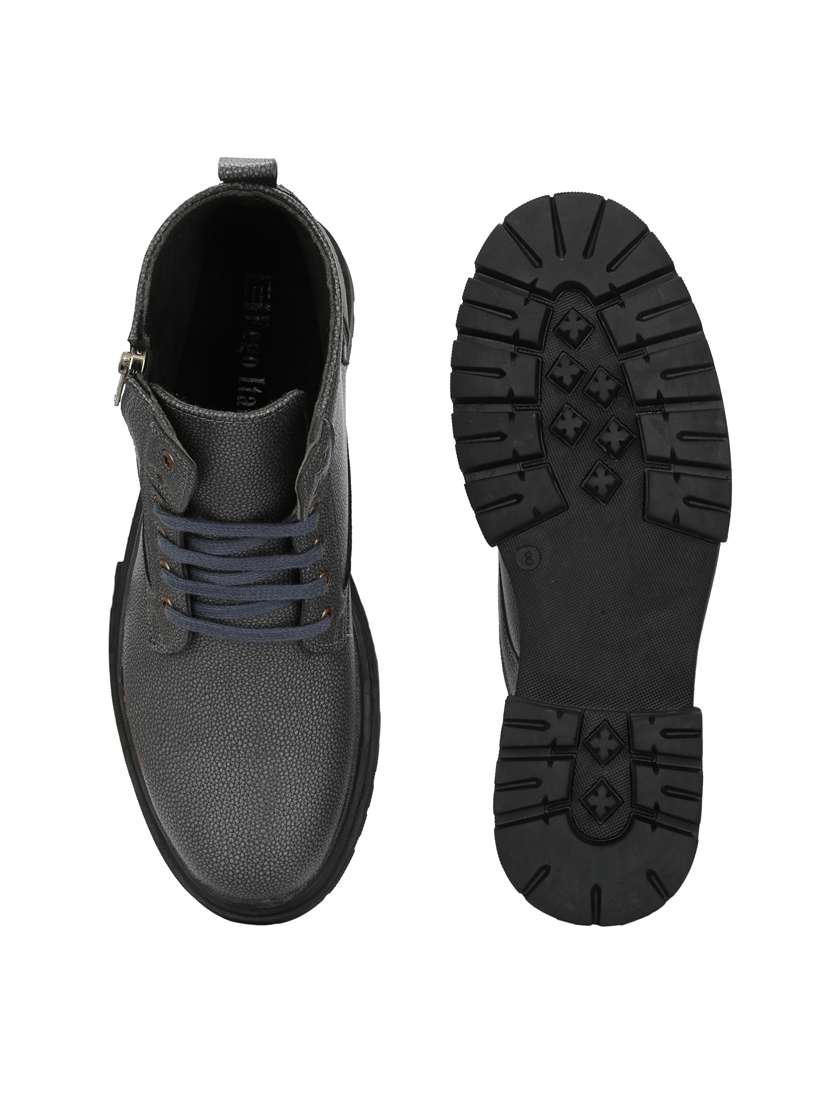 grey solid ankle boot - 21057169 - Standard Image - 4