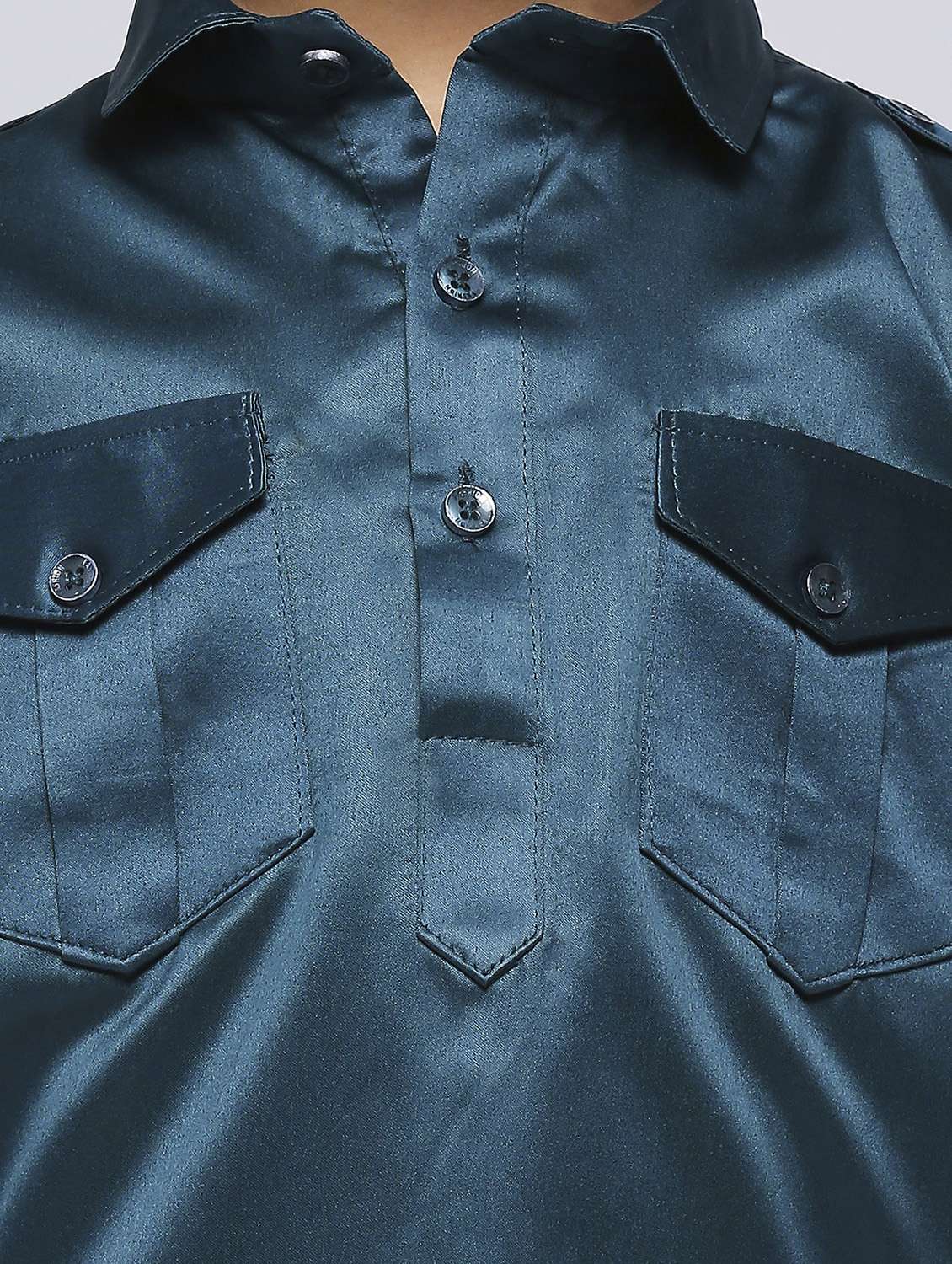 boys solid kurta & bottom set - 21057477 -  Standard Image - 4