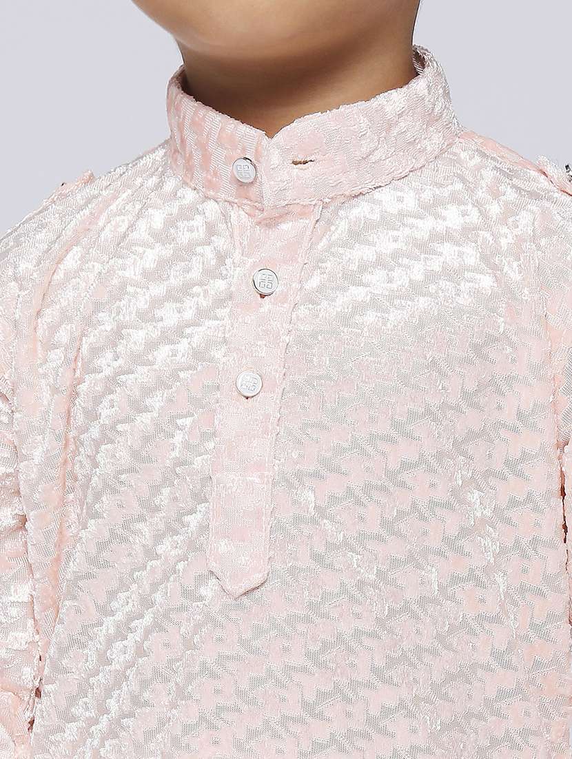 boys self design kurta & bottom set - 21057479 -  Standard Image - 4