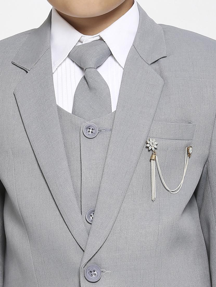 grey cotton blend suit set - 21057501 - Standard Image - 4