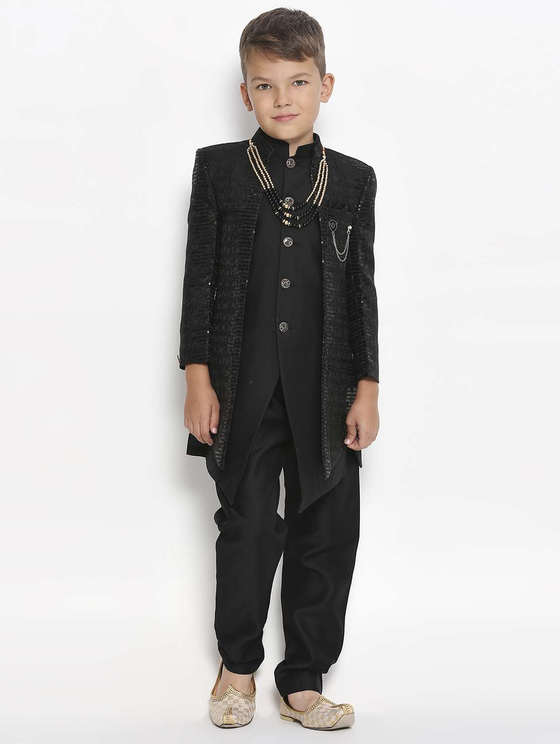 boys embroidered 3 piece suit set