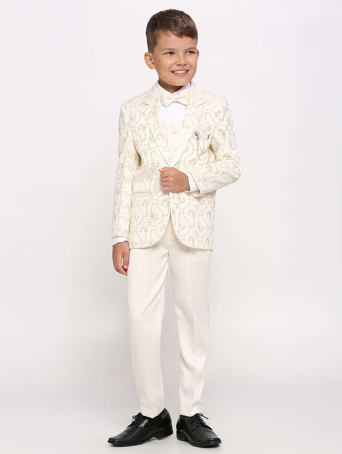 boys embroidered five piece suit set
