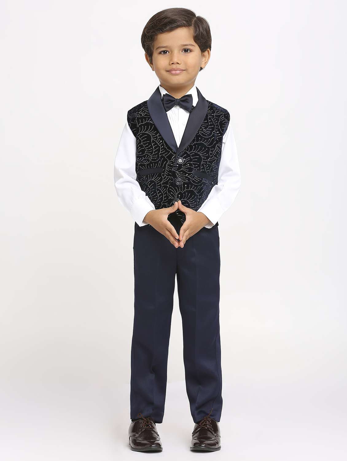 boys embroidered 4 piece suit set