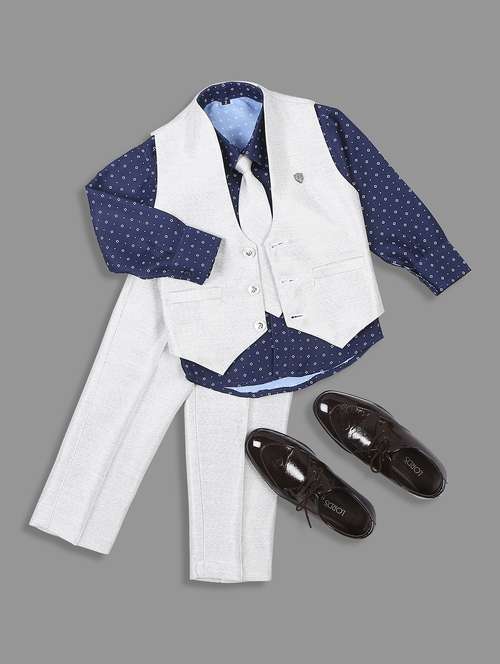boys solid 4 piece suit set - 21057599 -  Standard Image - 0