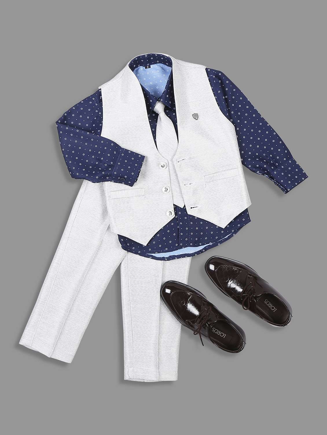 boys solid 4 piece suit set - 21057599 -  Zoom Image - 0