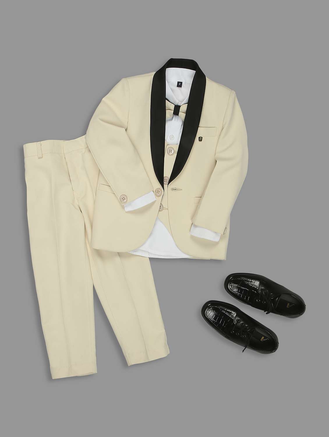 boys solid 5 piece suit set