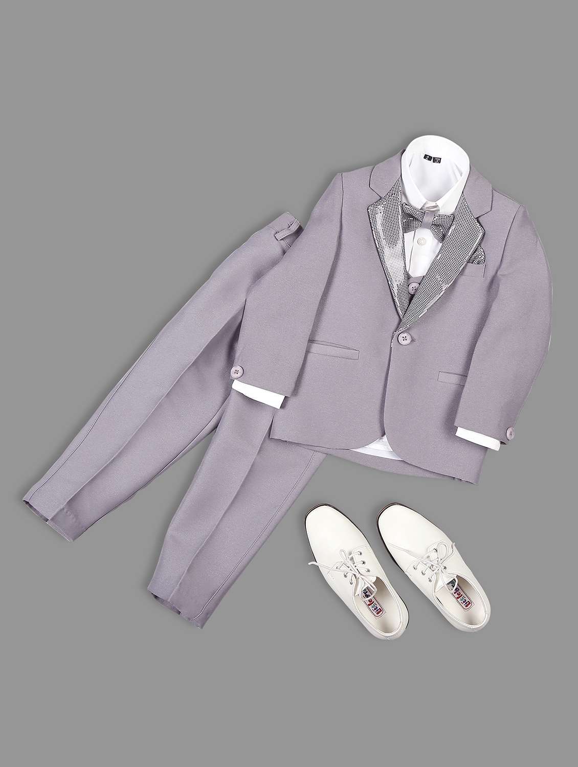 boys solid with work 5 piece suit set