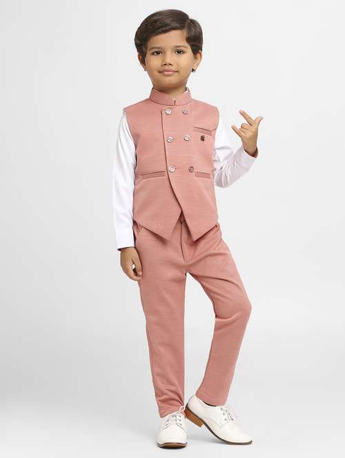 boys solid 3 piece suit set - 21057656 -  Standard Image - 0