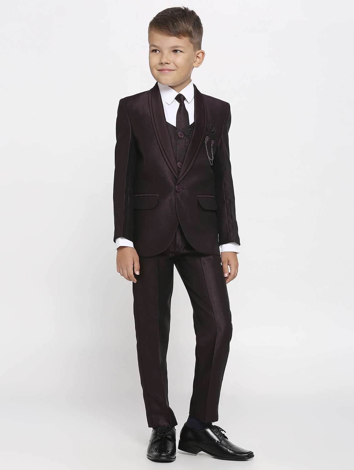 boys self design 5 piece suit set