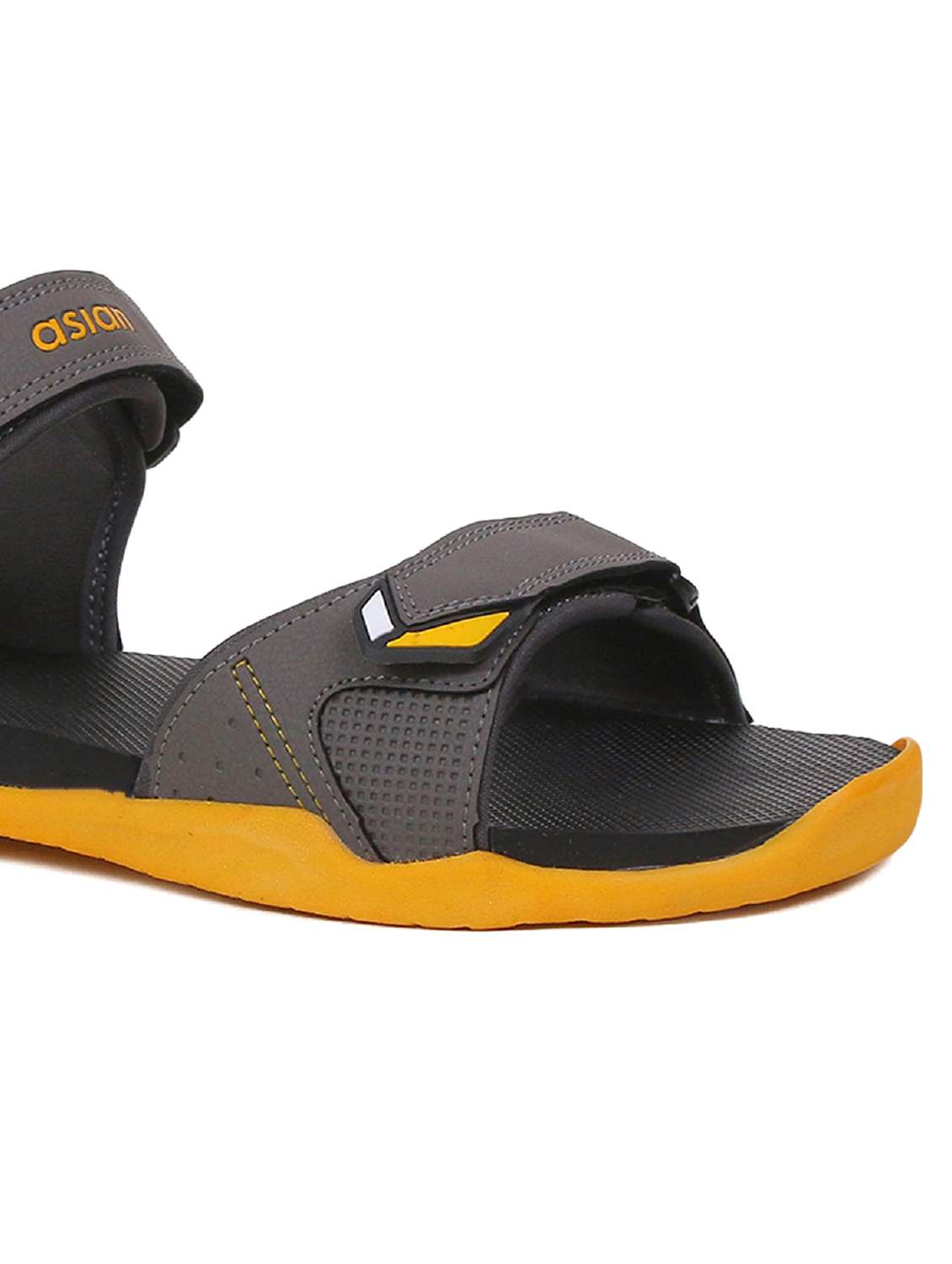 grey synthetic & mesh back strap floaters - 21057701 -  Standard Image - 4