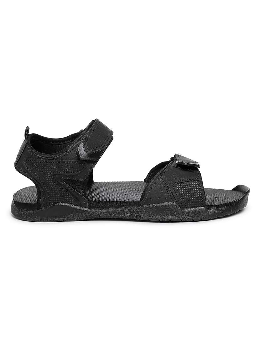 black synthetic & mesh back strap floaters - 21057704 -  Standard Image - 1
