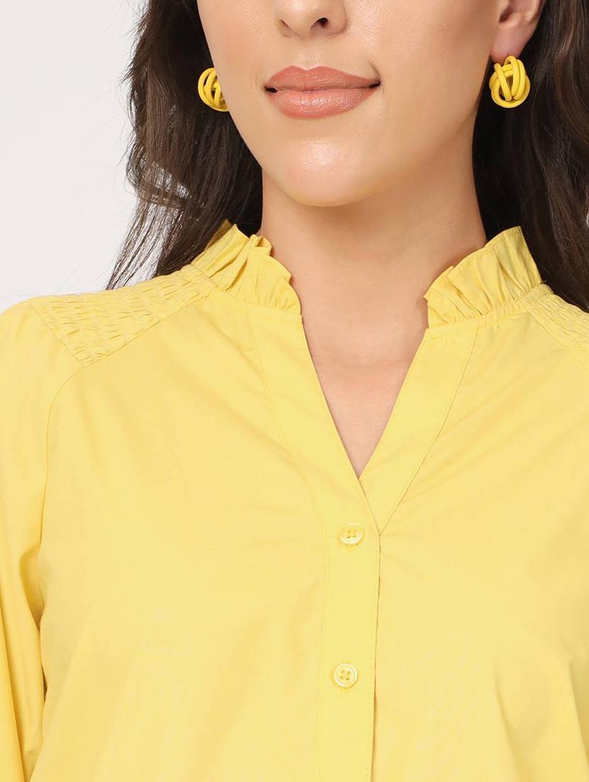 yellow solid regular shirt - 21058018 - Standard Image - 4