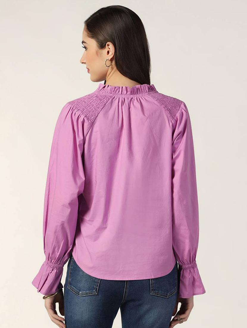 purple solid regular shirt - 21058019 -  Standard Image - 1