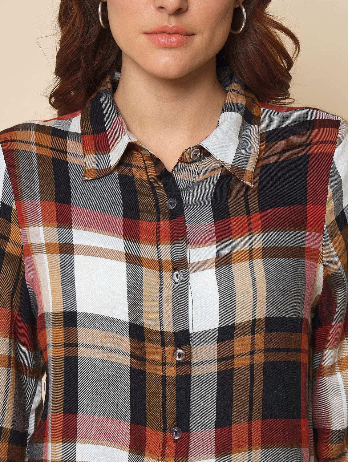 maroon checkered regular shirt - 21058026 - Standard Image - 4
