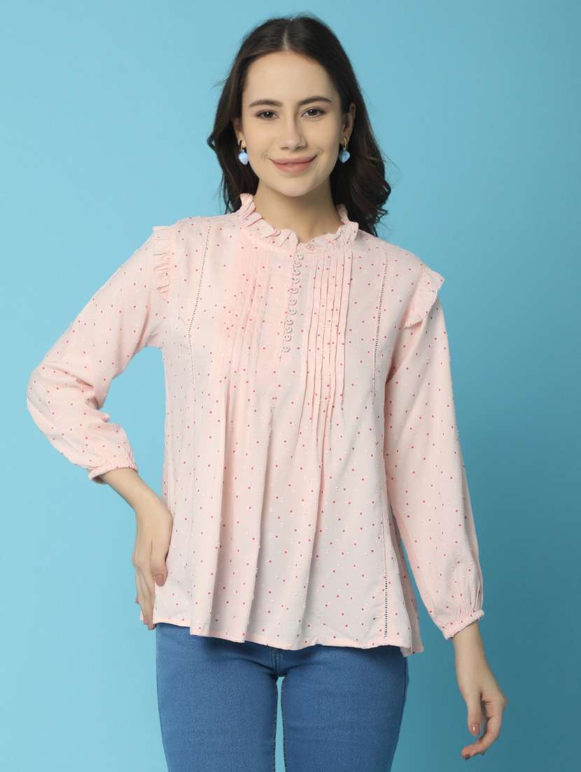 pink rayon regular top