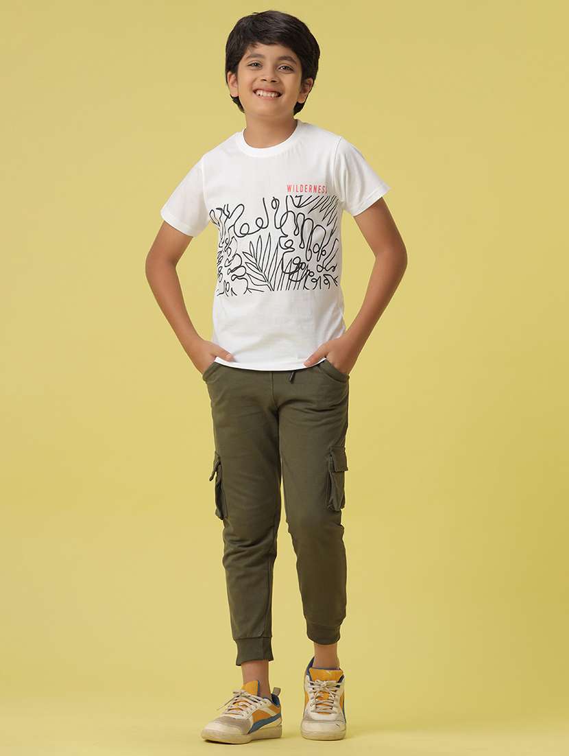 white round neck front print t-shirt - 21058101 -  Standard Image - 4